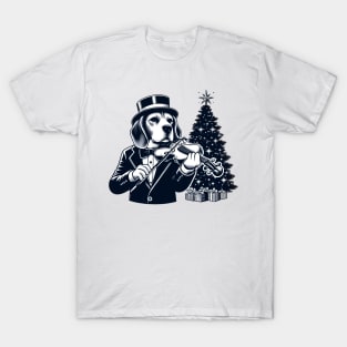 Beagle Playing Violin Christmas T-Shirt